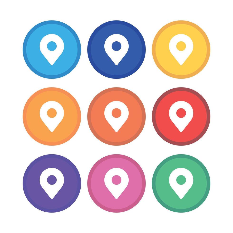 Location Pins Circles Collection vector