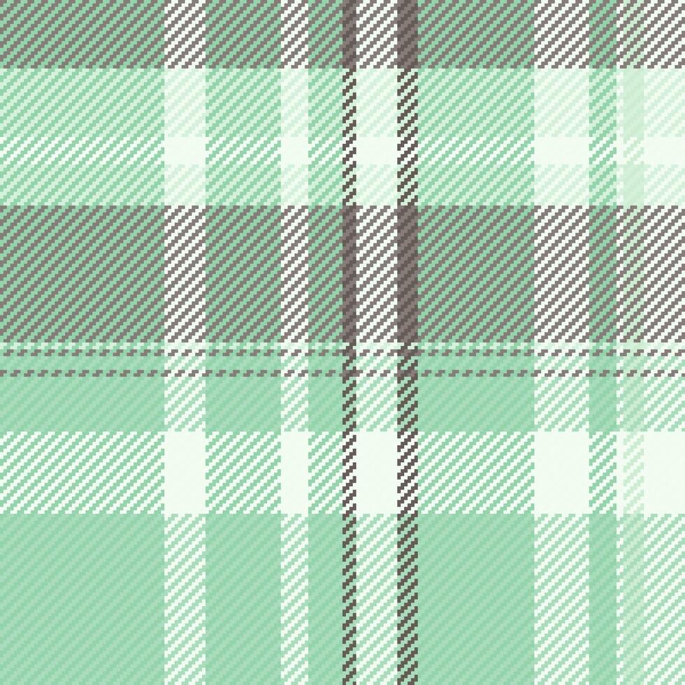 Soft mint green and gray plaid pattern. Elegant textile texture ideal for fashion, home decor, and website backgrounds. Subtle and sophisticated design evokes feelings of calmness and serenity. vector