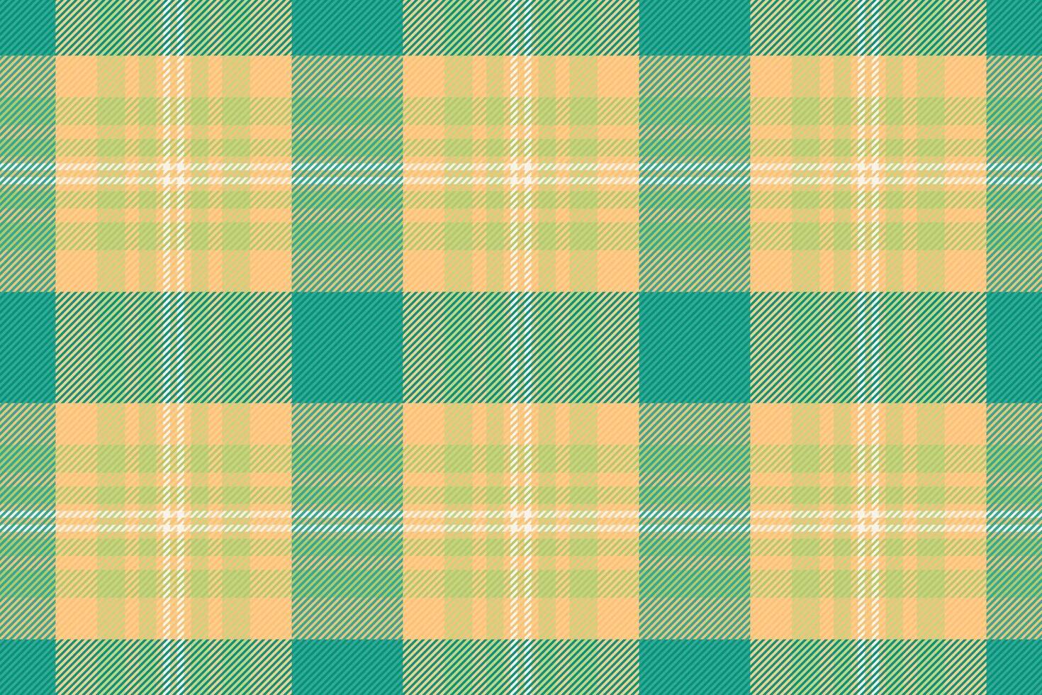 Velvet tartan pattern check, fold textile plaid texture. Best seamless background fabric in orange and teal colors. vector