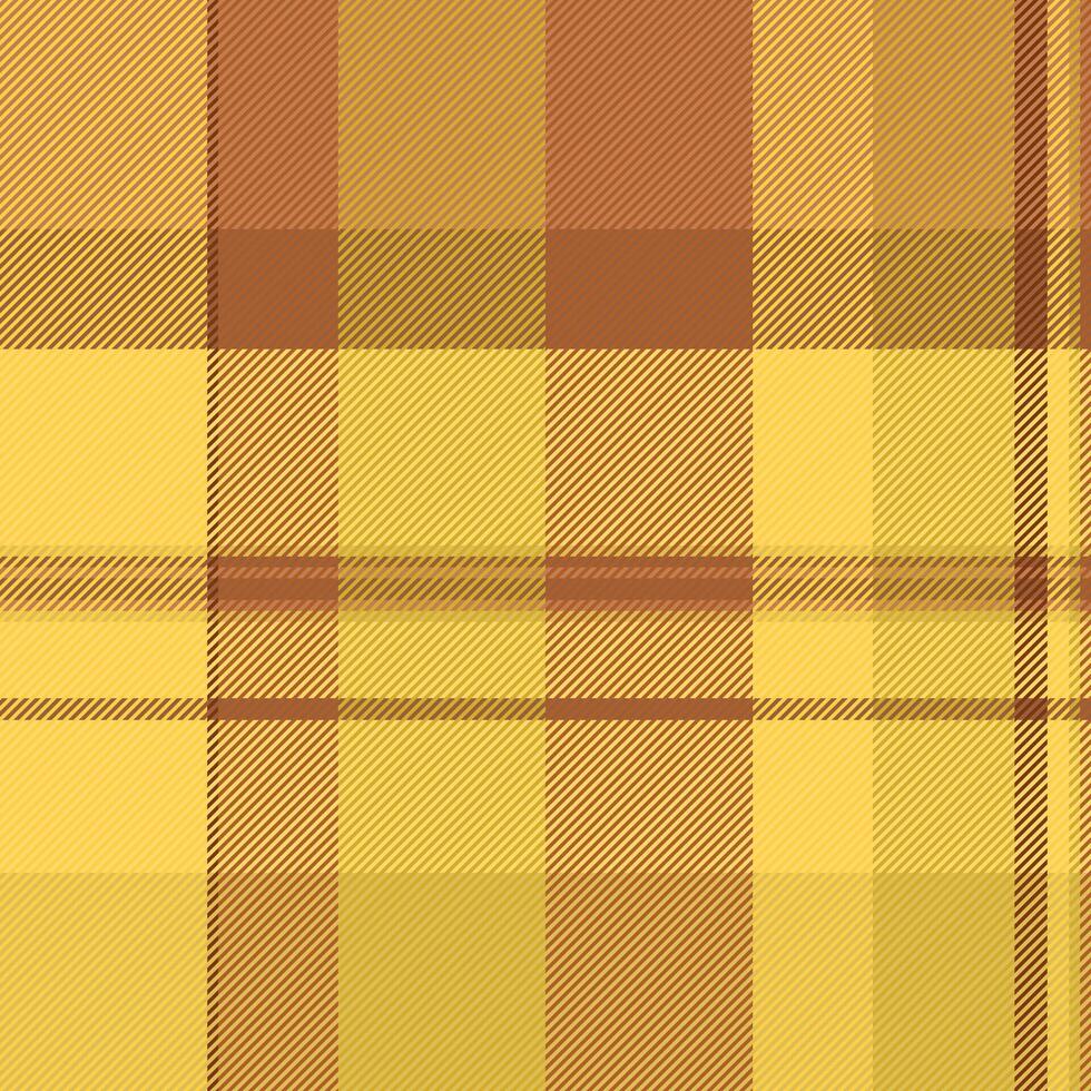 Warm autumnal plaid pattern in yellow and brown hues. Perfect for textile designs, fallthemed projects, or adding a touch of rustic charm to your work. vector