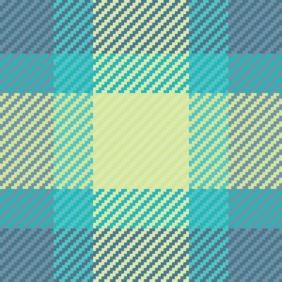 Pretty plaid texture textile, carpet check pattern . Kid fabric seamless tartan background in cyan and teal colors. vector
