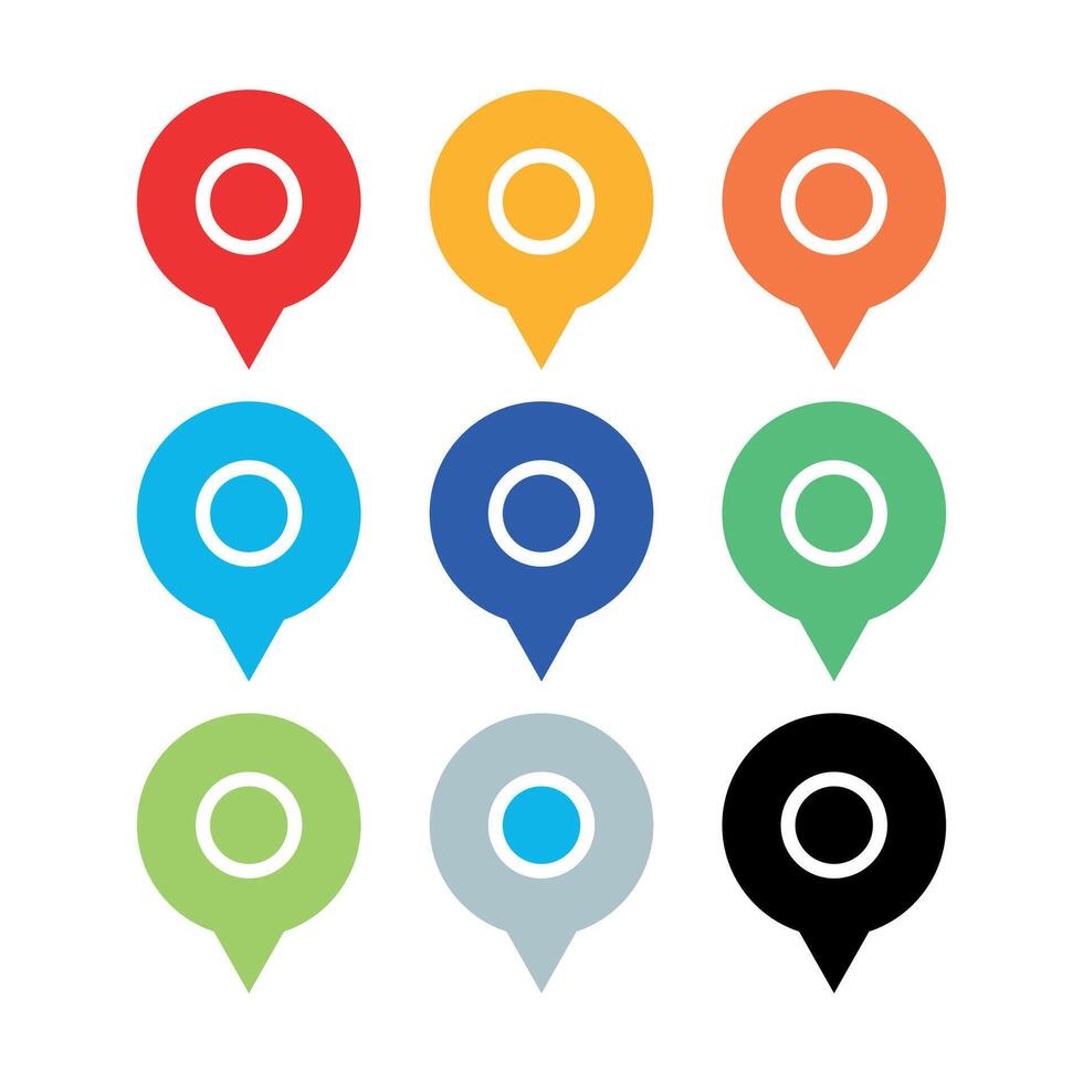 Location Pin Circular Style Set vector