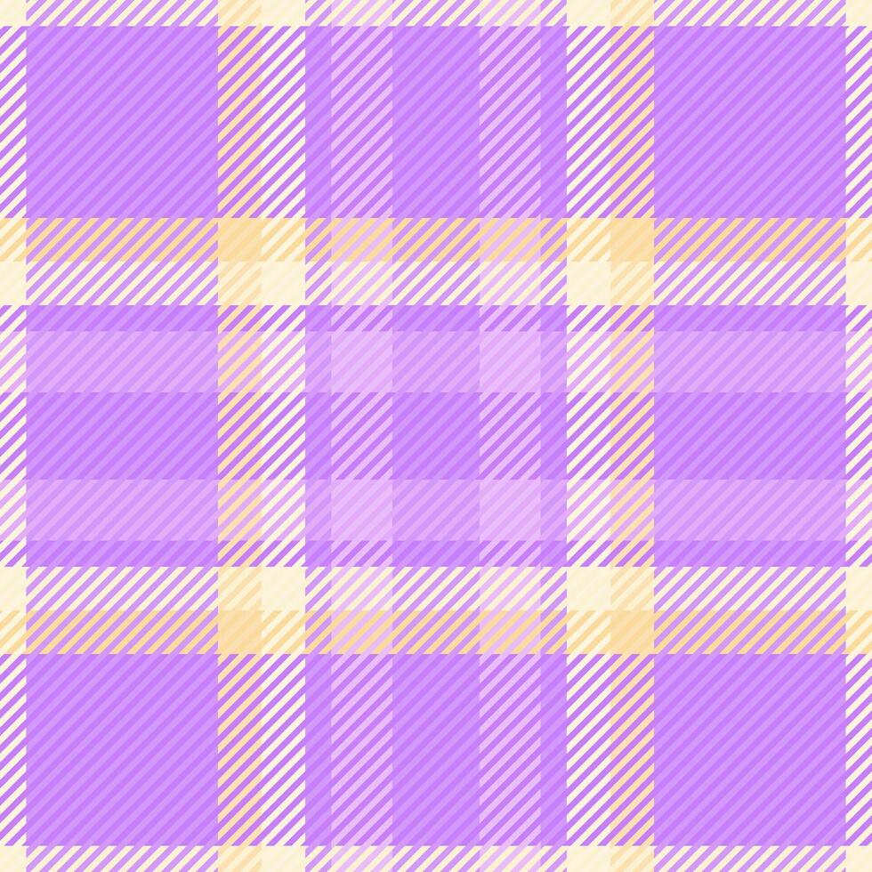 Sweet pastel purple and cream plaid pattern. Ideal for textile design, fashion, websites, or crafting projects. This soft, delicate texture evokes feelings of calm and gentle femininity. vector