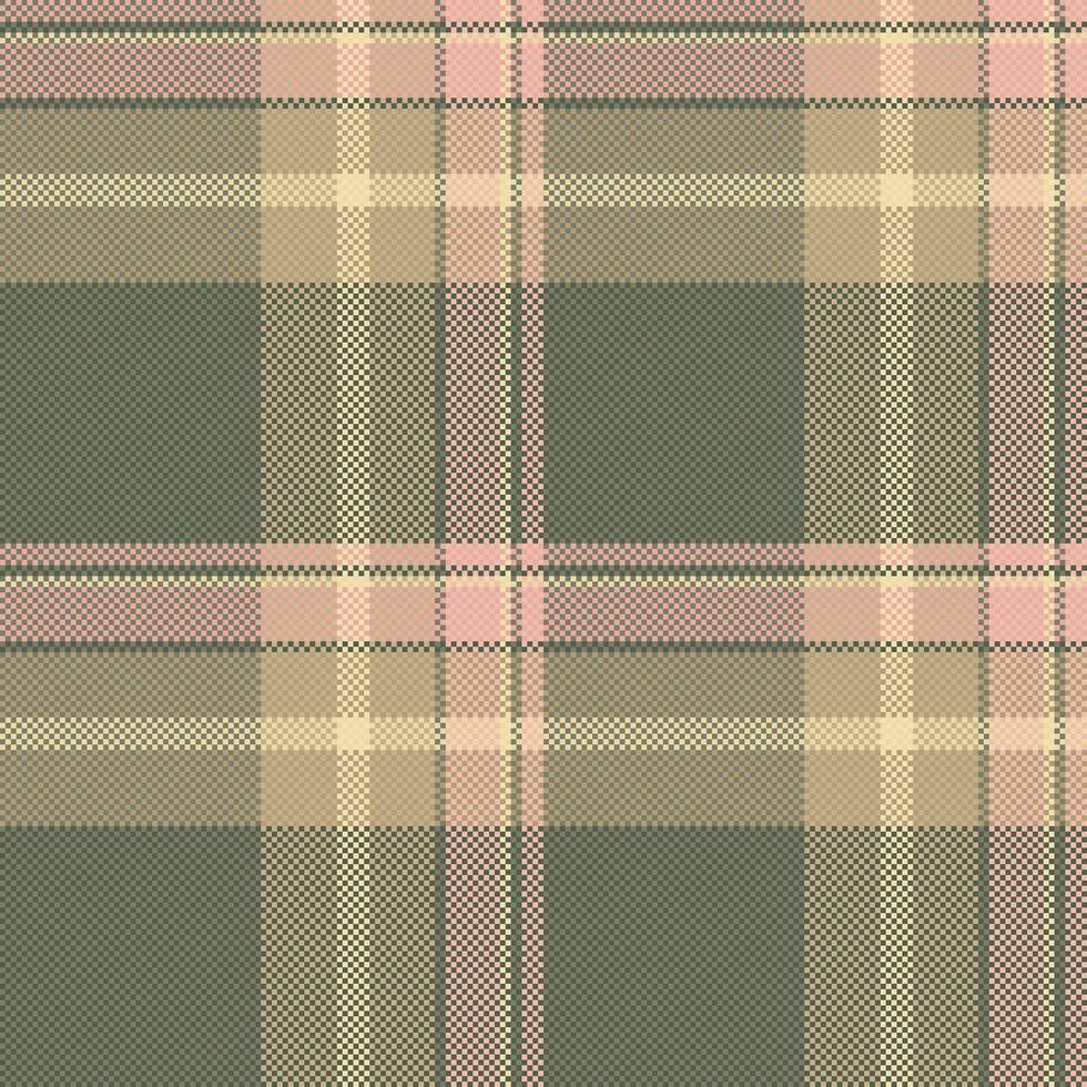 Give pattern texture, 50s plaid fabric textile. Spanish background check tartan seamless in pastel and amber colors. vector