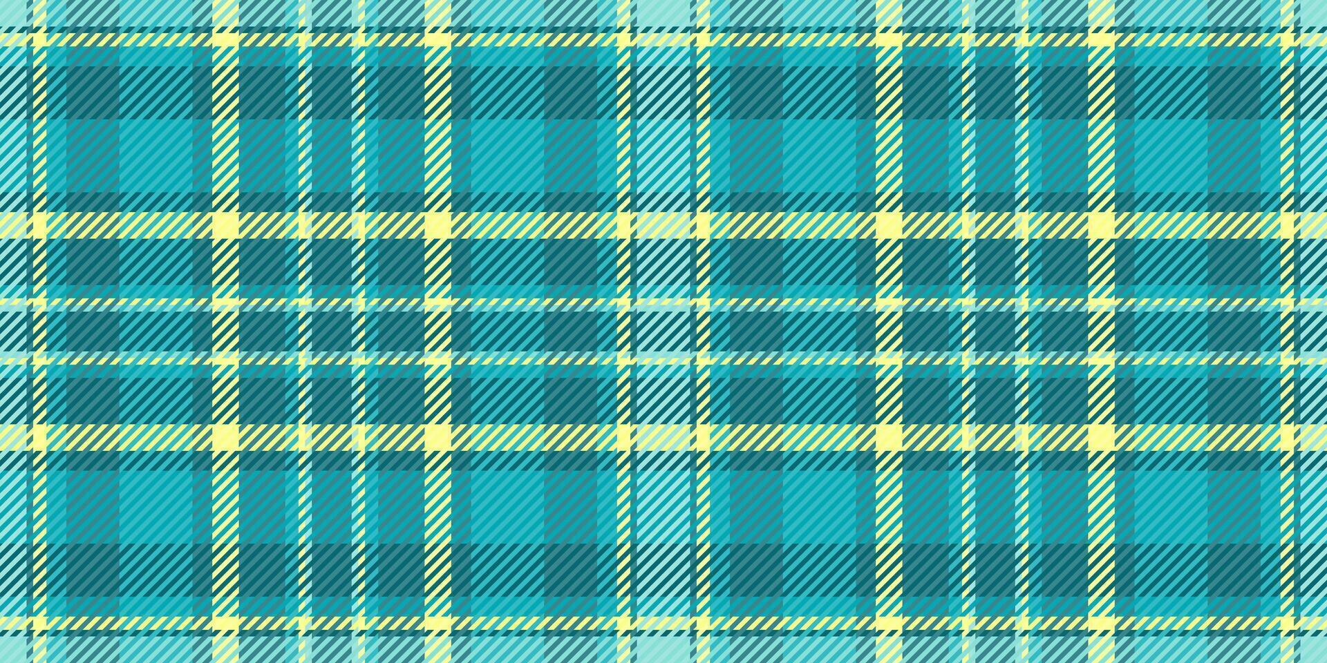 Vibrant teal and pale yellow plaid pattern. Perfect for textile design, website backgrounds, or fashion projects. vector