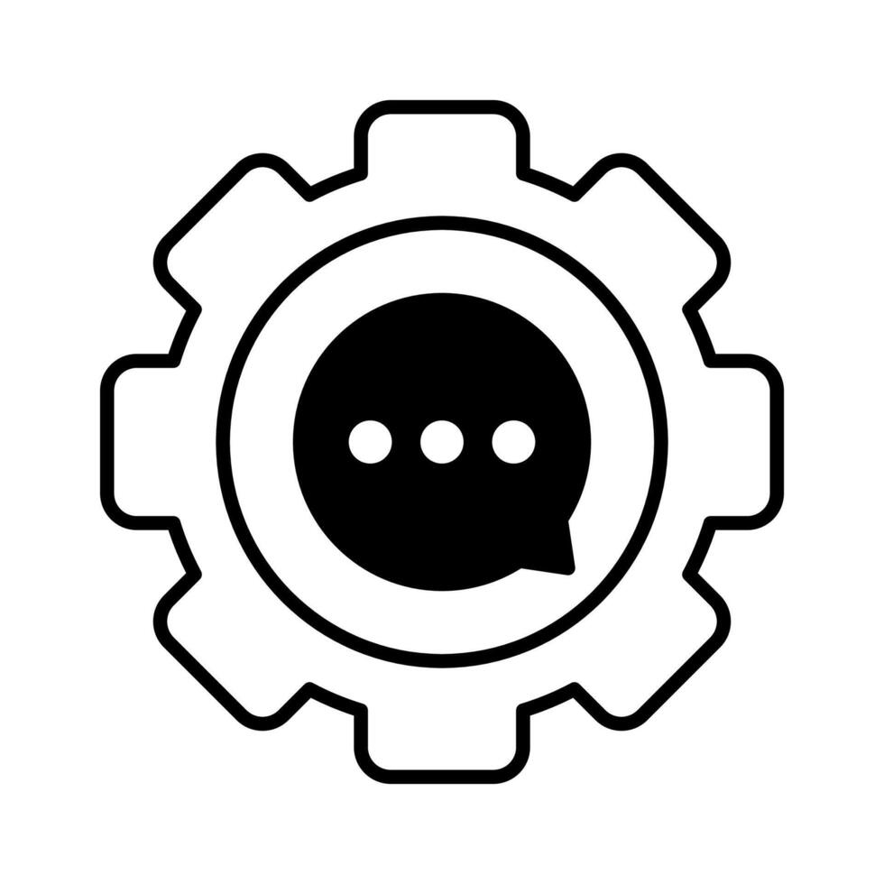Cog Gear With Message Bubble vector