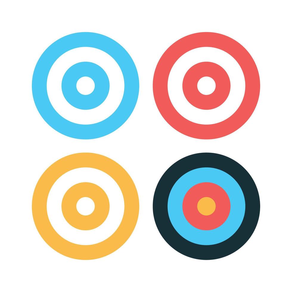 Target Flat Style Multiple Colours vector