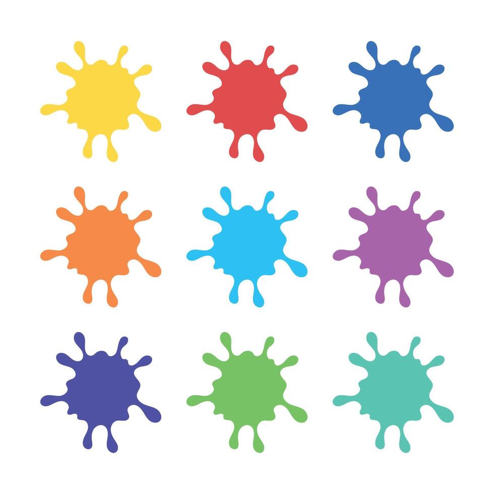 Ink Splats Multiple Colours Set vector