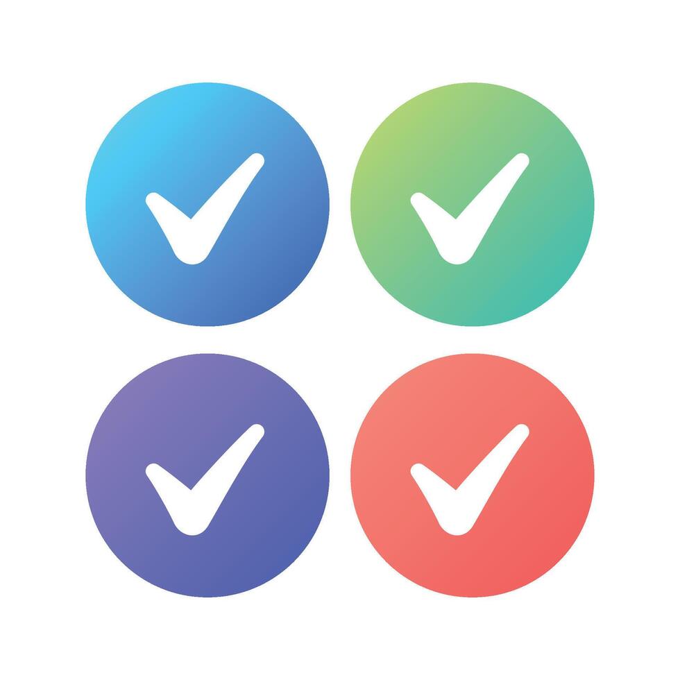 Check Mark Gradient Circles vector