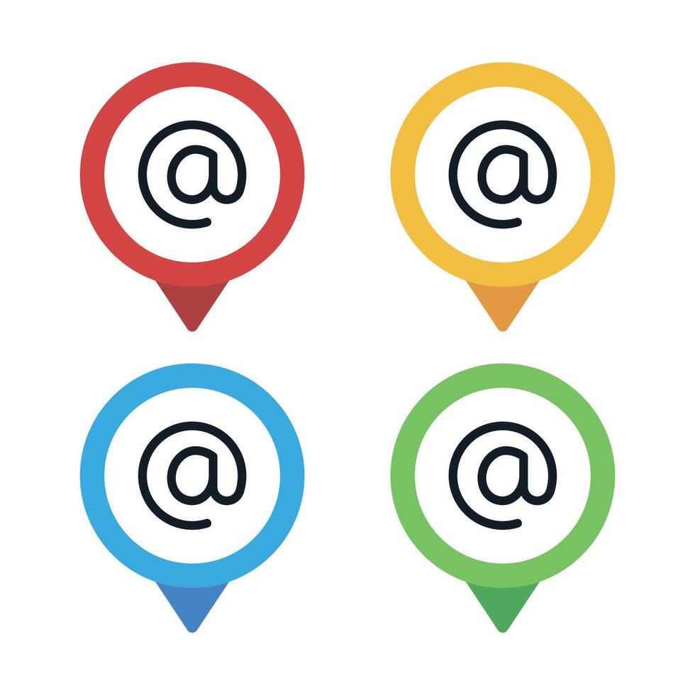 At Sign Location Pins Collection vector
