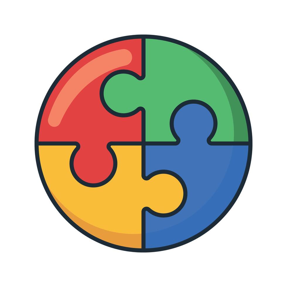 Cartoon Style Circle Puzzle vector