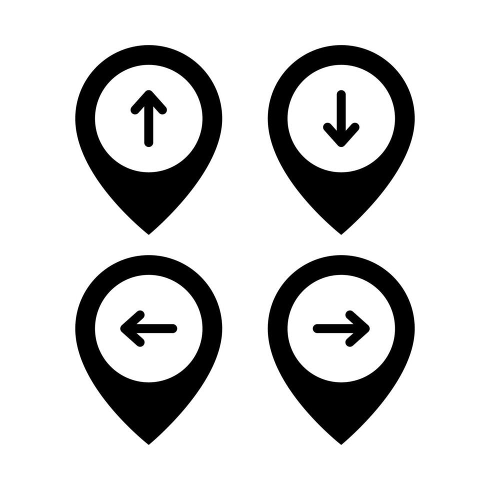 Direction Arrow Location Pins Set vector