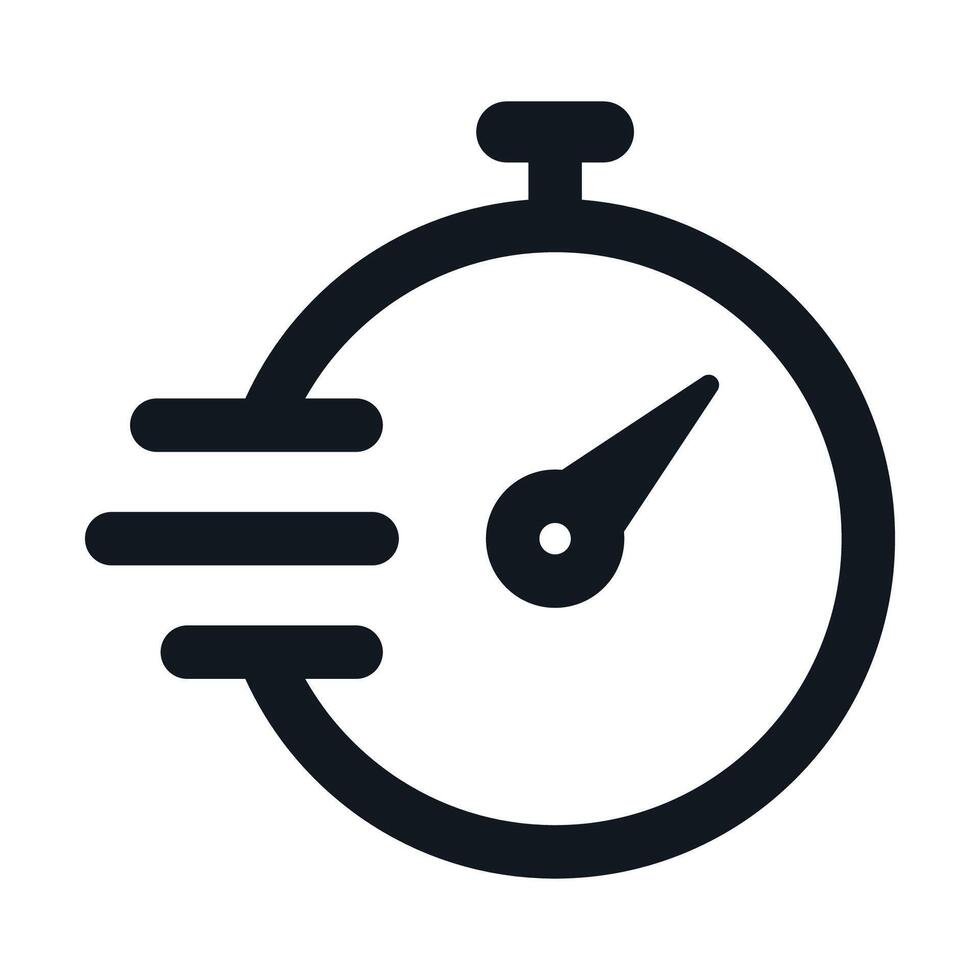 Stopwatch Outline Moving Fast vector