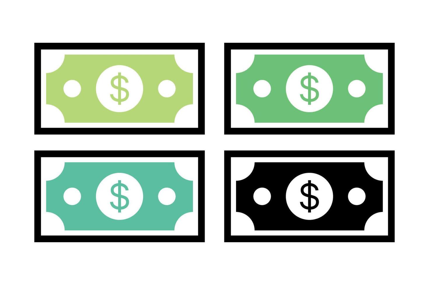 Dollar Note Multiple Colours Set vector