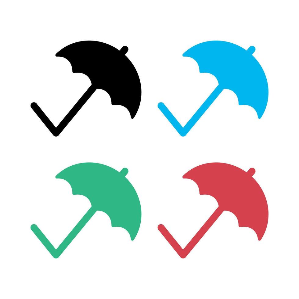 Umbrella Check Mark Set vector