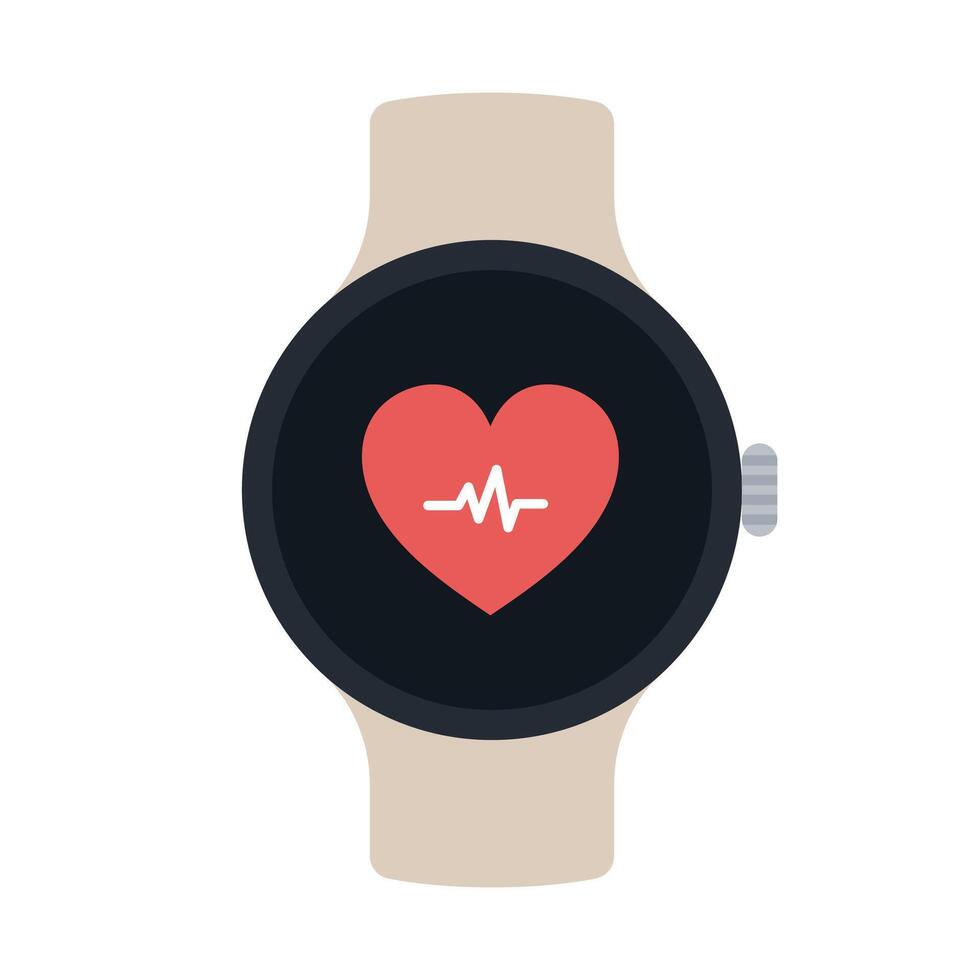 Round Smart Watch Fitness vector