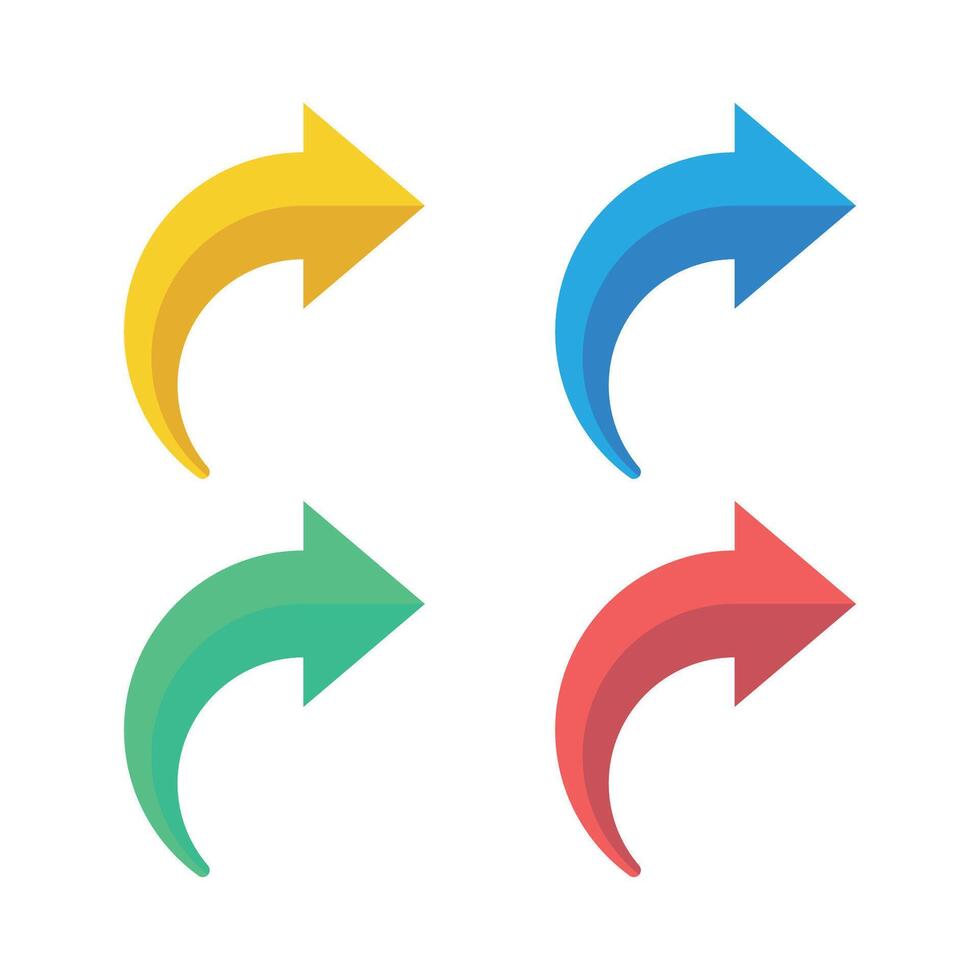 Curved Right Arrows Set vector