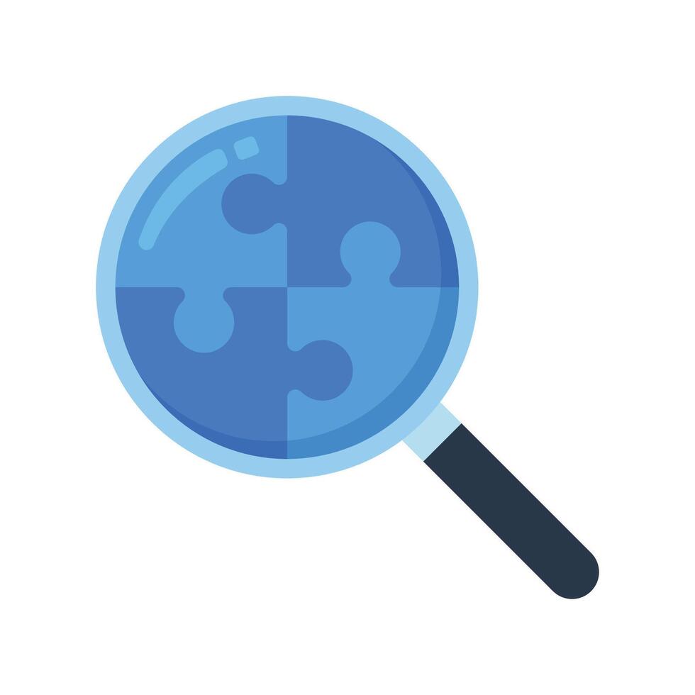Puzzle Magnifying Glass vector