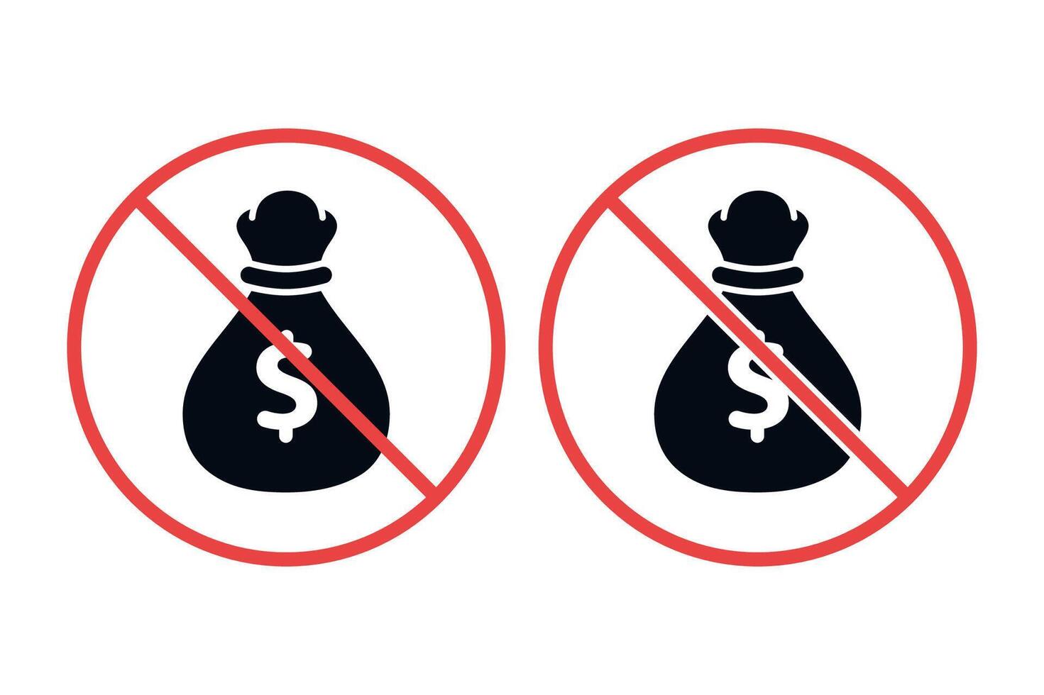 No Money Sign vector