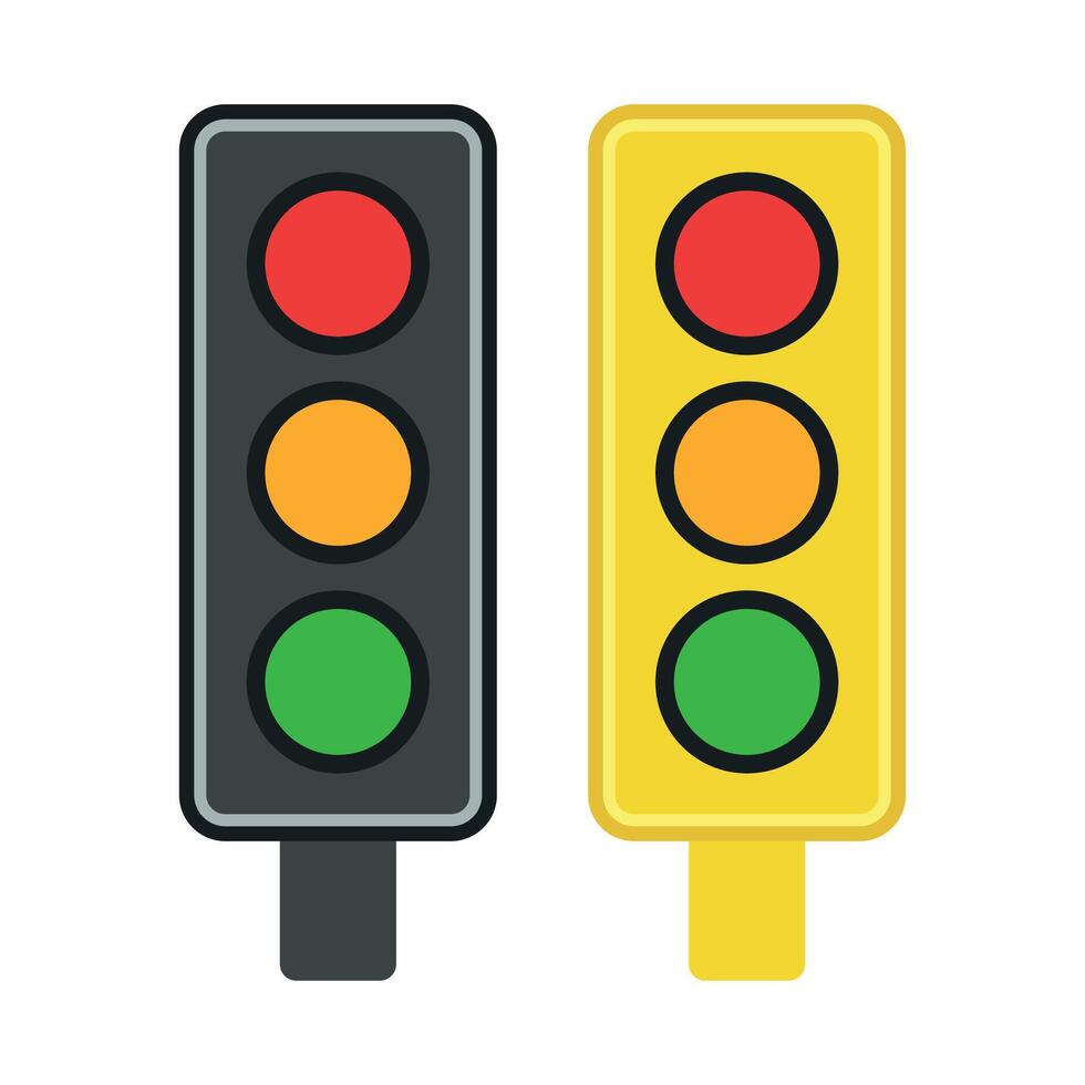 Traffic Light Black And Yellow vector