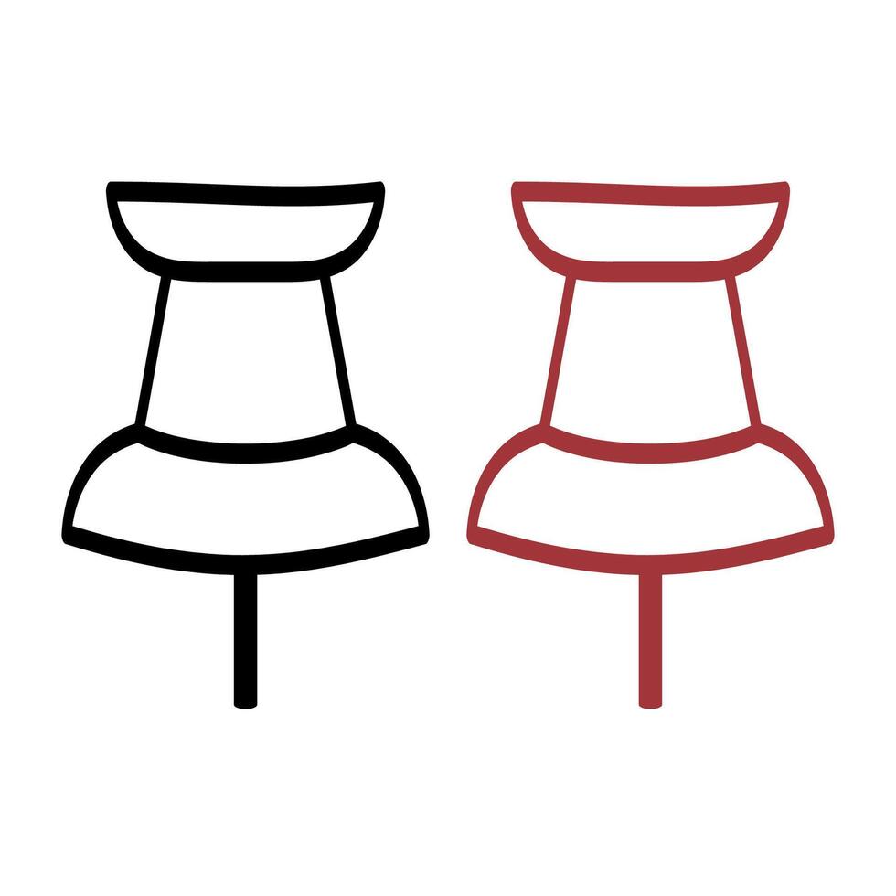 Doodle Style Pin Tack Red And Black vector