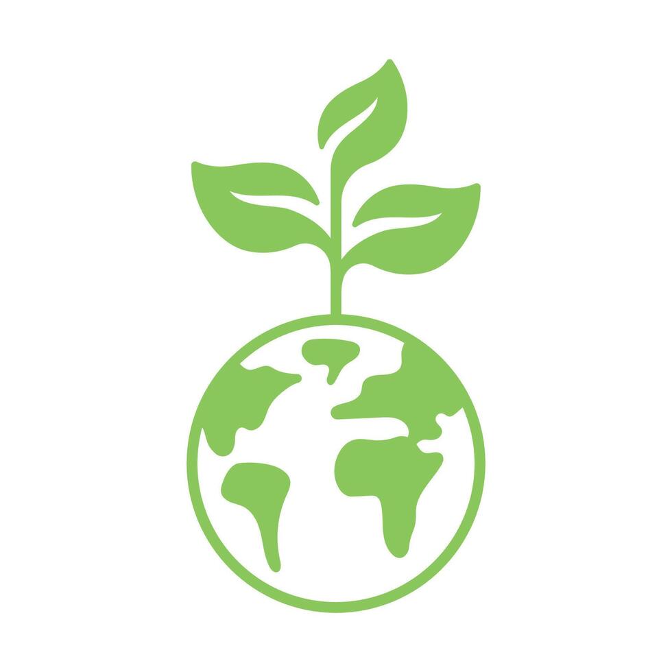 Earth With Plant vector