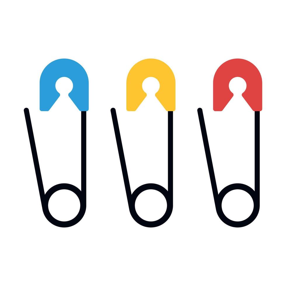 Open Saftey Pin Multiple Set vector
