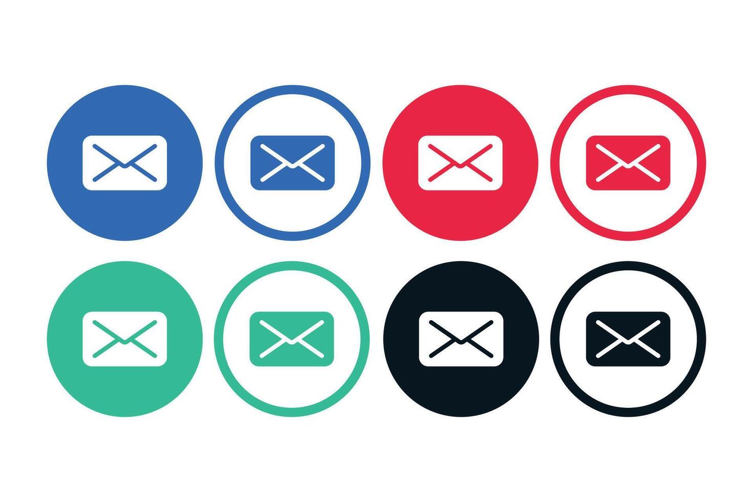 Email Buttons Circles Set vector