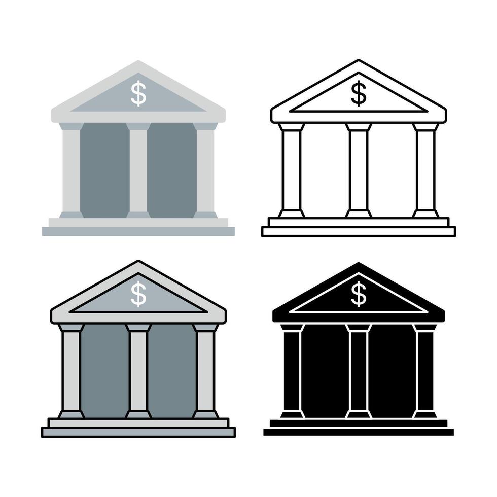Bank Building Set vector