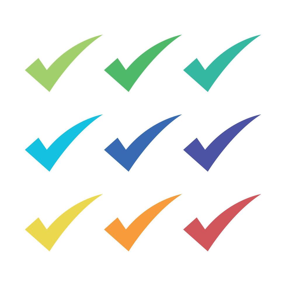 Check Marks Set Multiple Colours vector