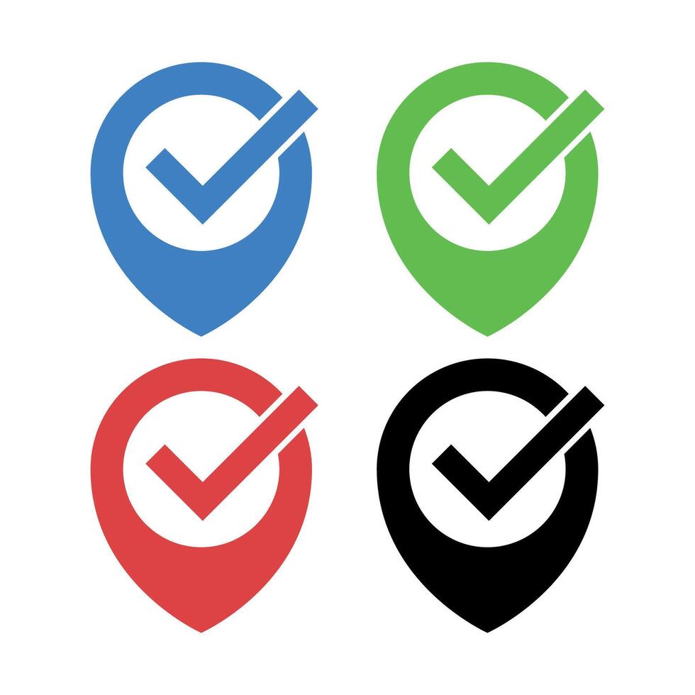 Location Pin With Check Marks vector