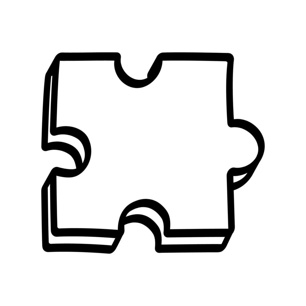 Doodle Style Puzzle Piece vector