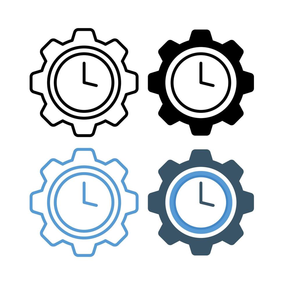 Settings Cog Clock Set vector