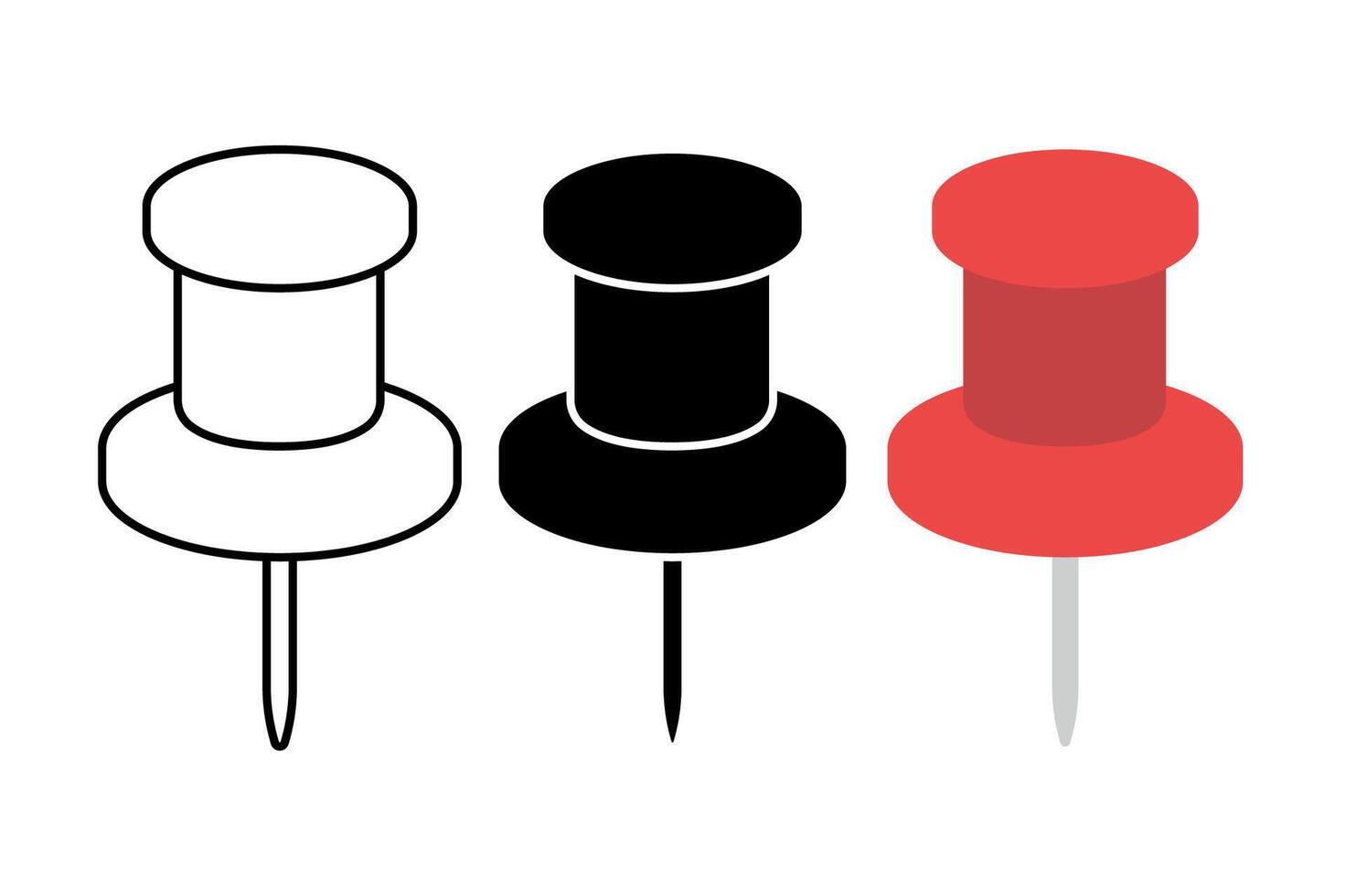 Pin Tack Multiple Colours Red vector