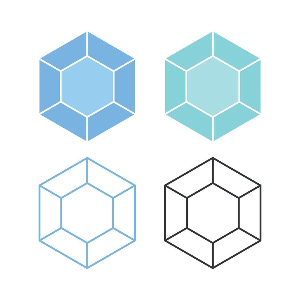 Gem Stone Simple Set vector