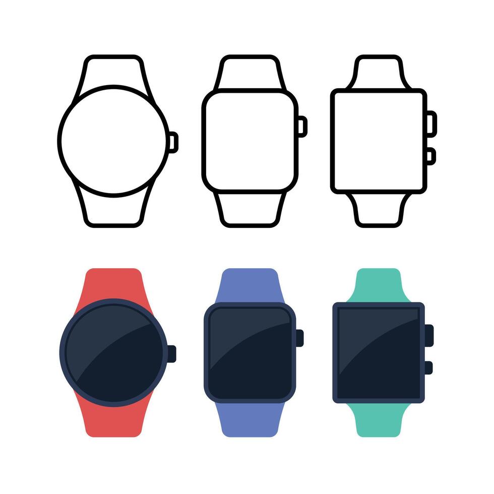 Smart Watch Simple Style Set vector