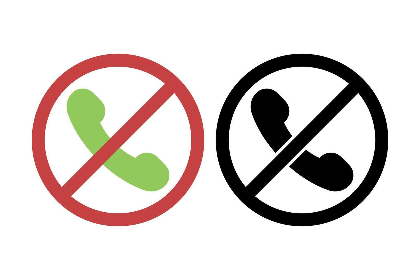No Phone Symbol Red And Black vector