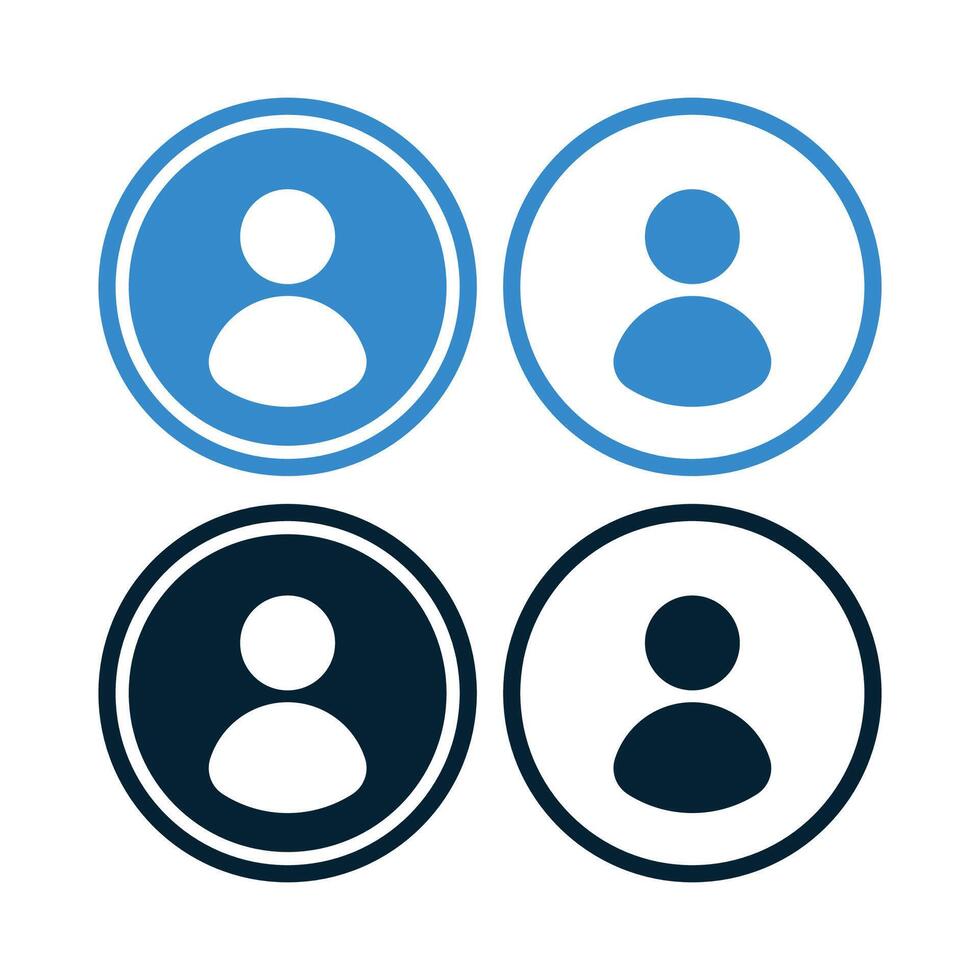 Simple User Icon Circles Set vector