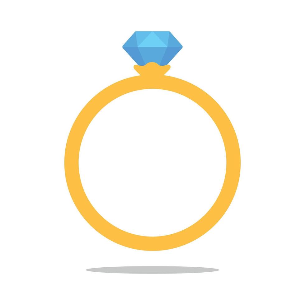 Diamond Ring Flat Style vector