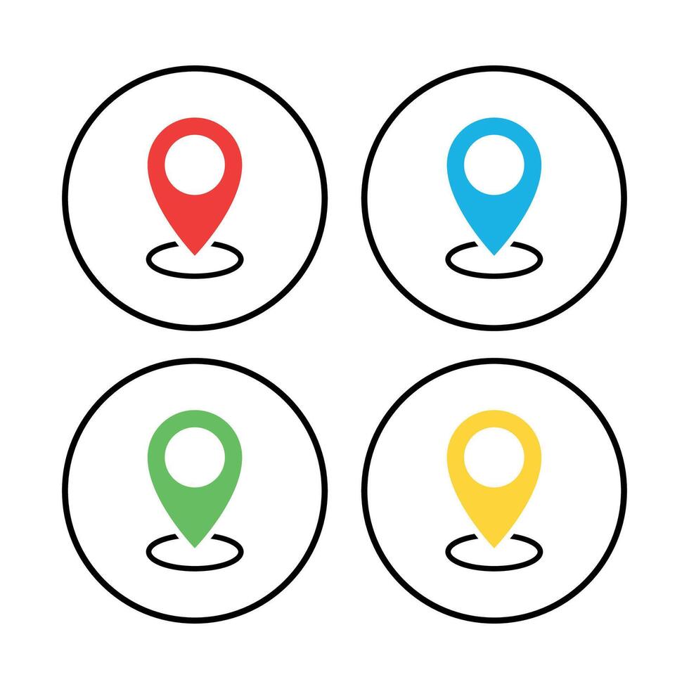 Location Pin Circle Set vector