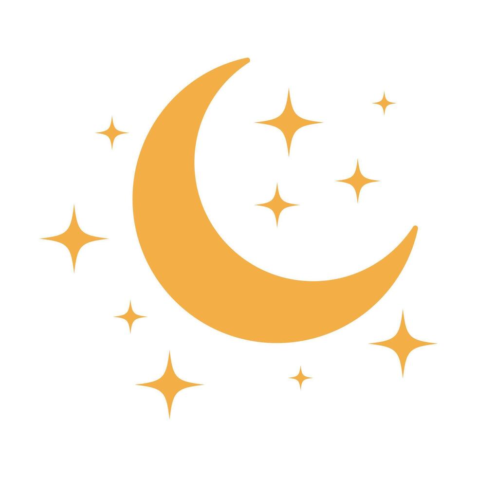 Moon And Stars Yellow vector