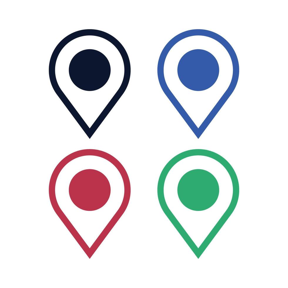 Outline Location Pins Set vector