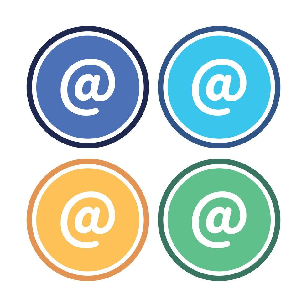 At Symbol Circles Set vector