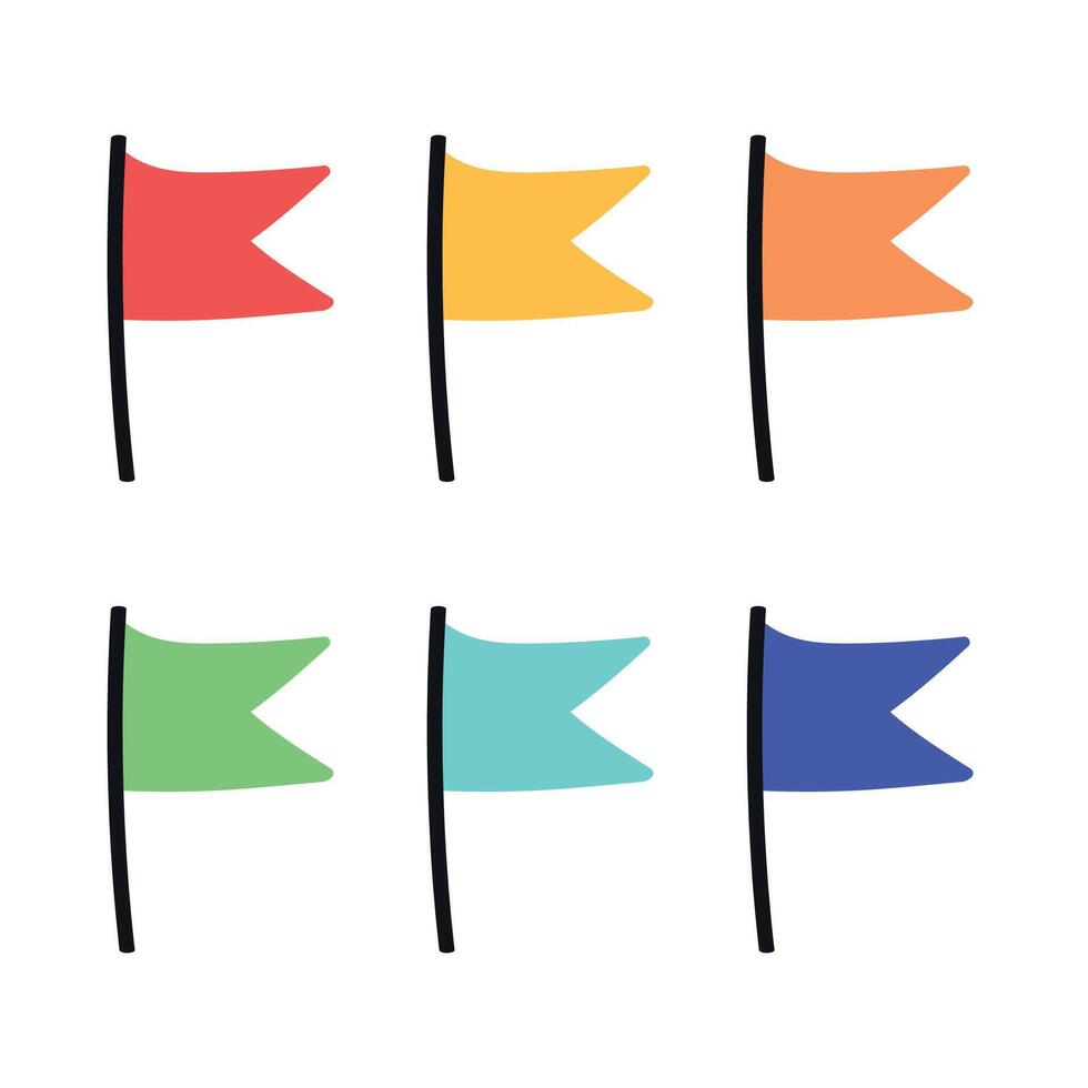 Doodle Style Flags Set vector