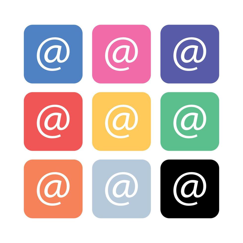 At Signs Squares Set vector