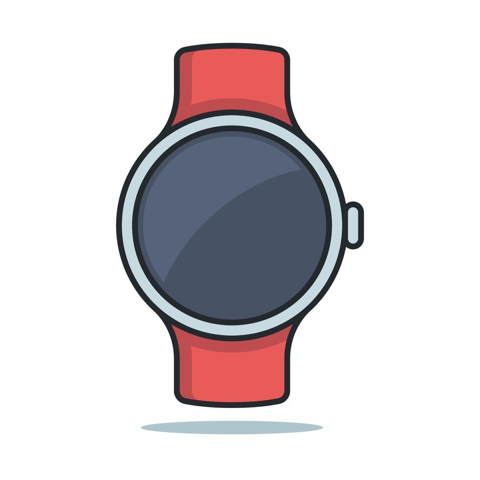 Round Smart Watch Cartoon Style vector