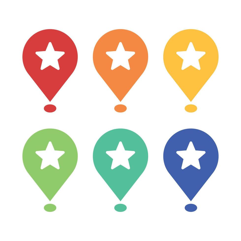 Star Location Pin Set vector