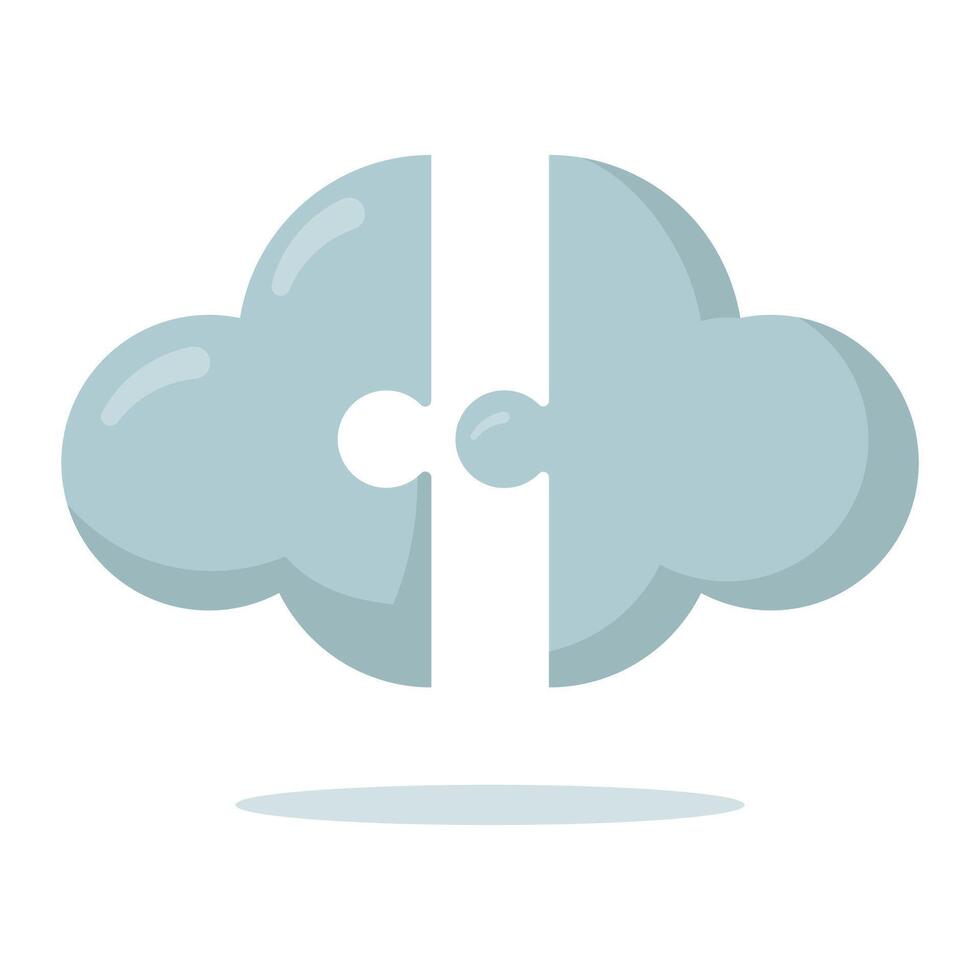 Cloud Puzzle Flat Style vector