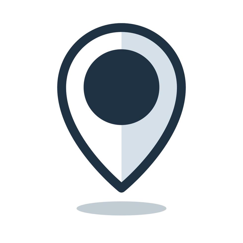 White Outlined Location Pin vector