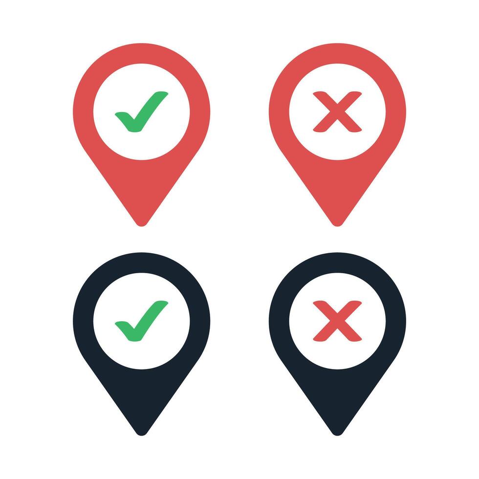 Check Cross Location Pins vector